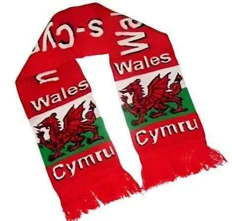 Welsh Dragon Wales Cymru Knitted Scarf