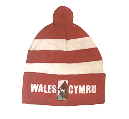 Red & White Striped Wales Beanie Hat