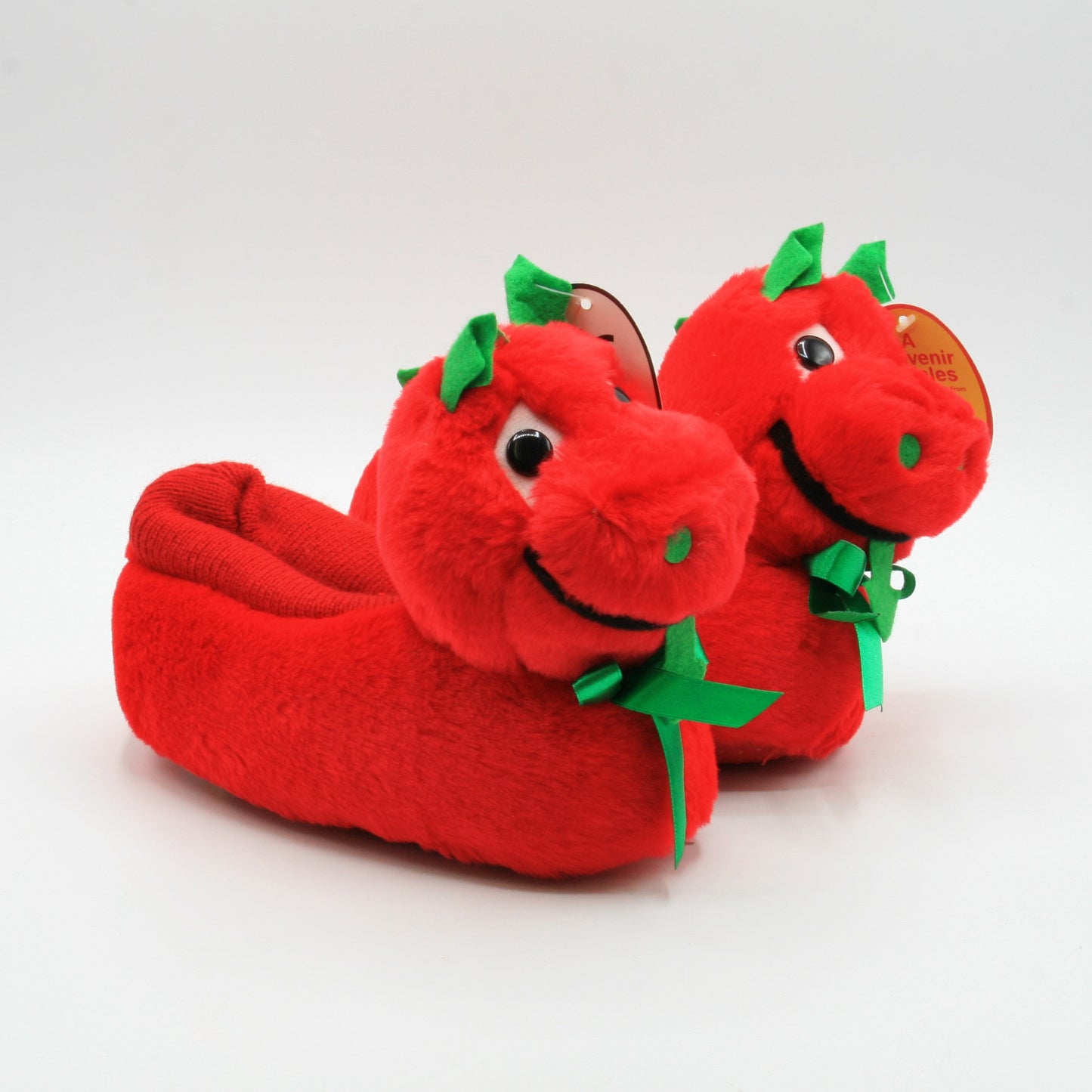 Plush Red Dragon Slippers (Childrens)
